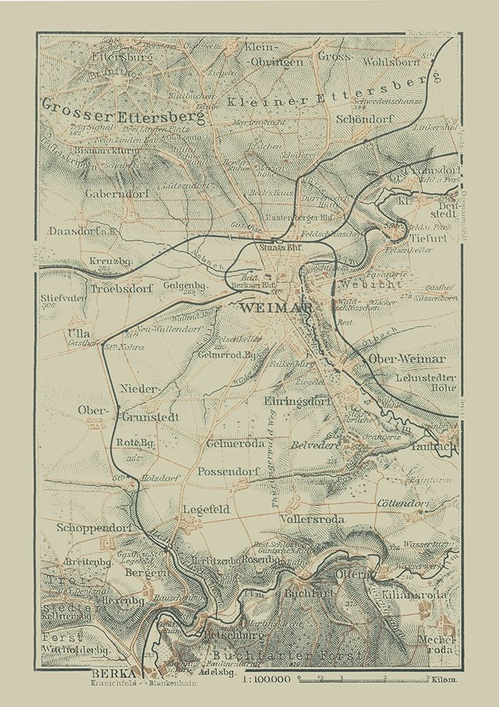 Weimar Surroundings Germany - Baedeker 1914
