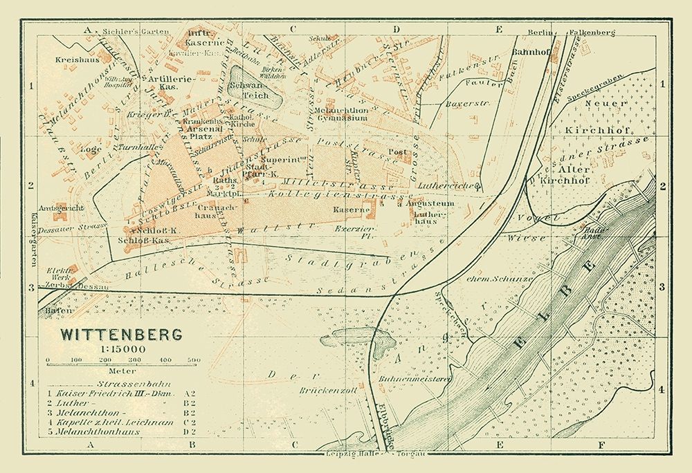 Wittenberg Germany - Baedeker 1914