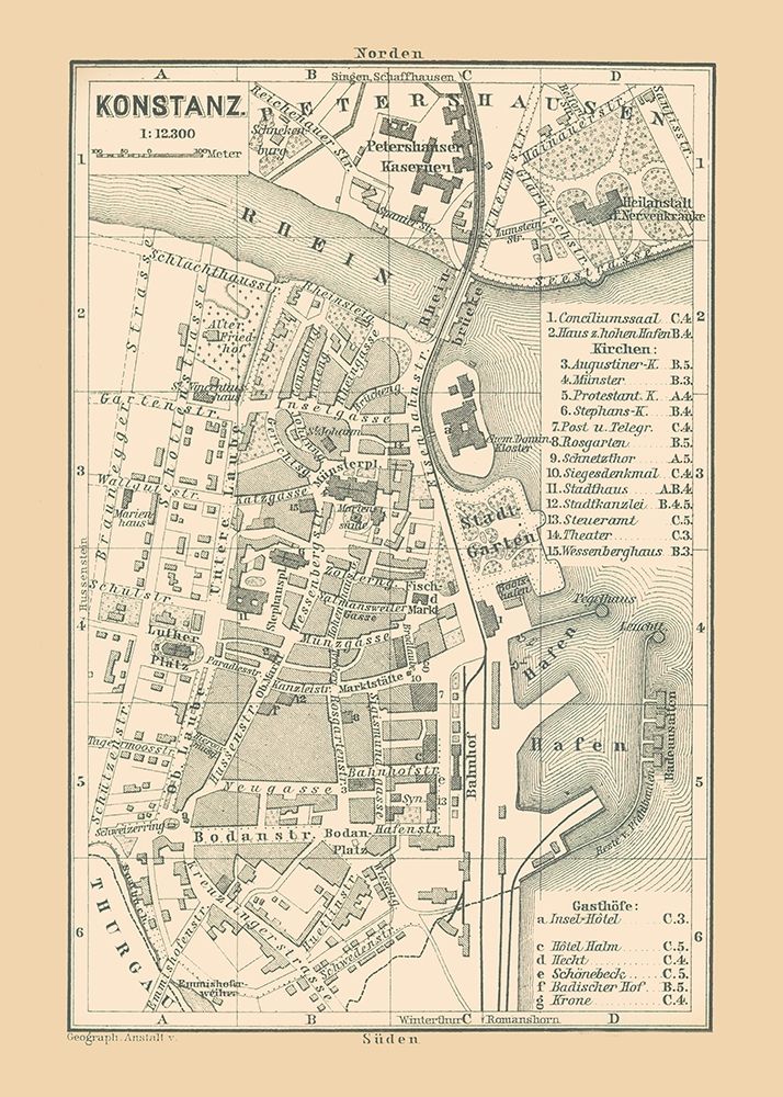Konstanz Germany - Baedeker 1896