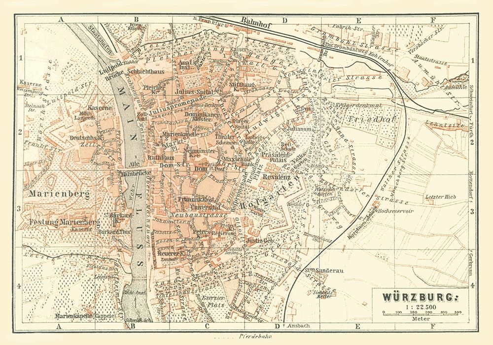 Wurzburg Germany - Baedeker 1896