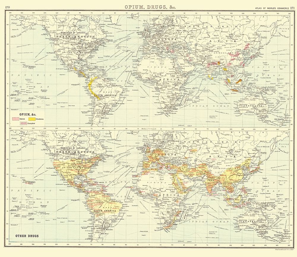 Global Opium Drugs - Bartholomew 1907
