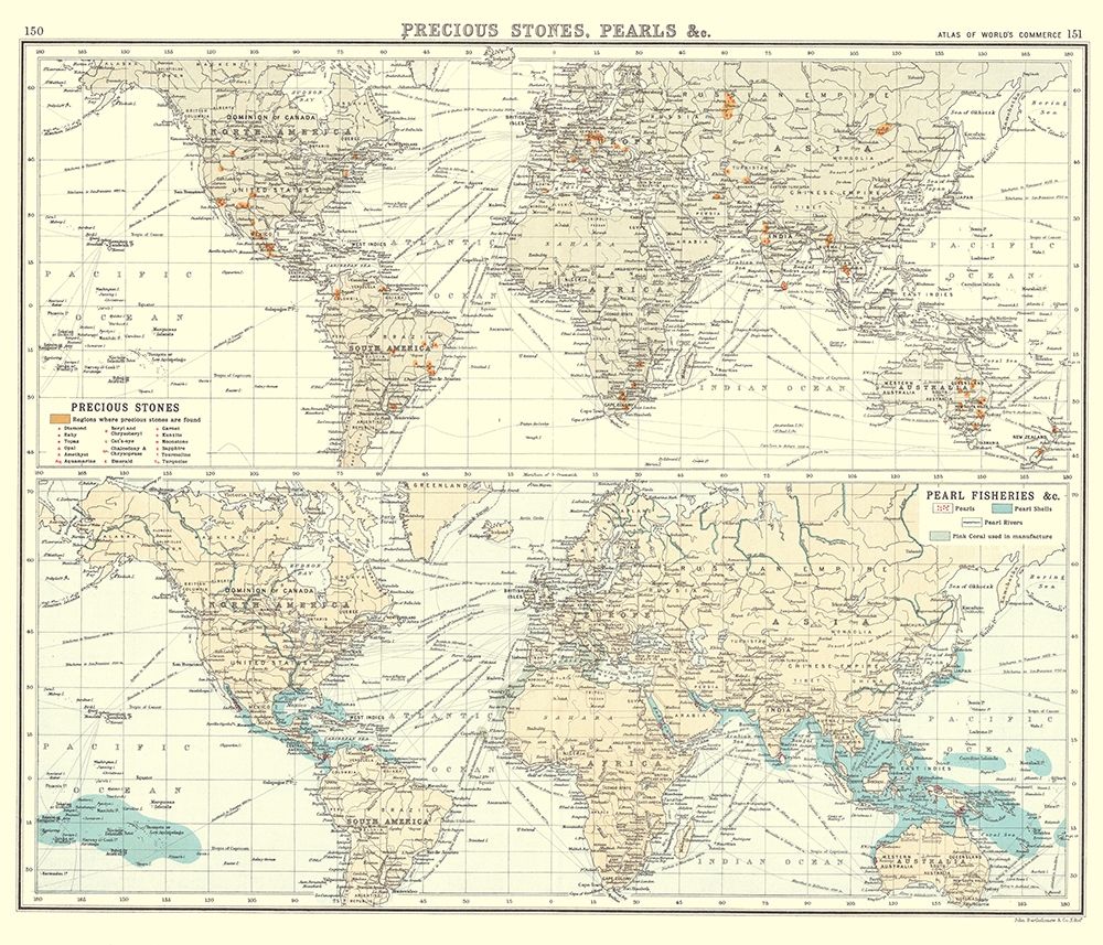 Global Precious Stones Pearls - Bartholomew 1907