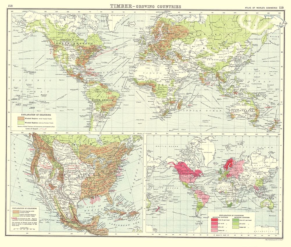 Global Timber Growing Countries - Bartholomew 1907