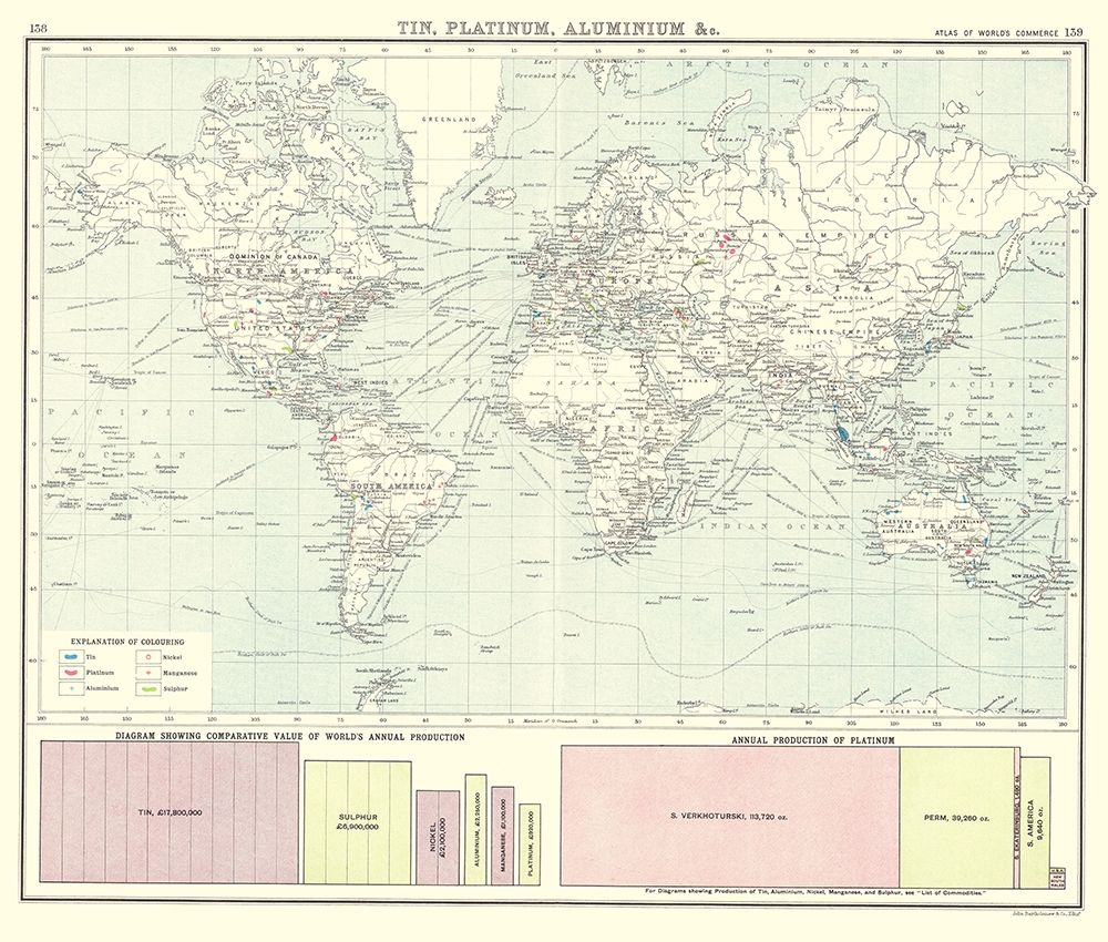 Global Tin Platinum Aluminium - Bartholomew 1907