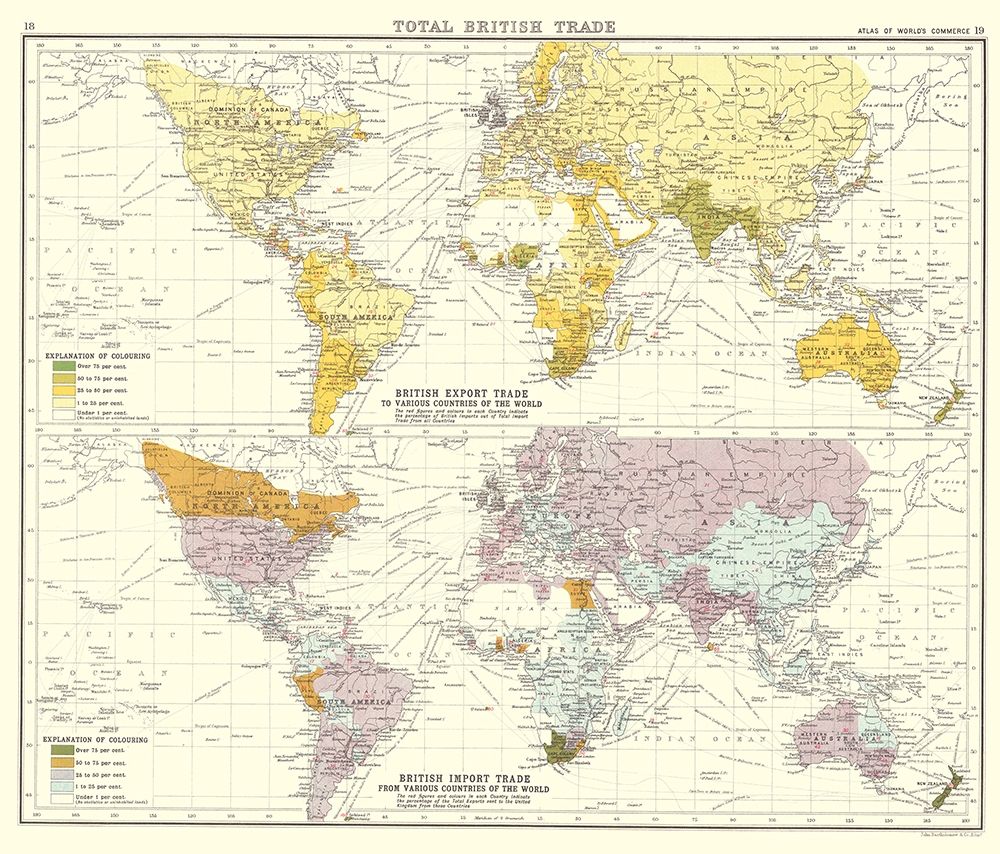 Global British Import Trade - Bartholomew 1907