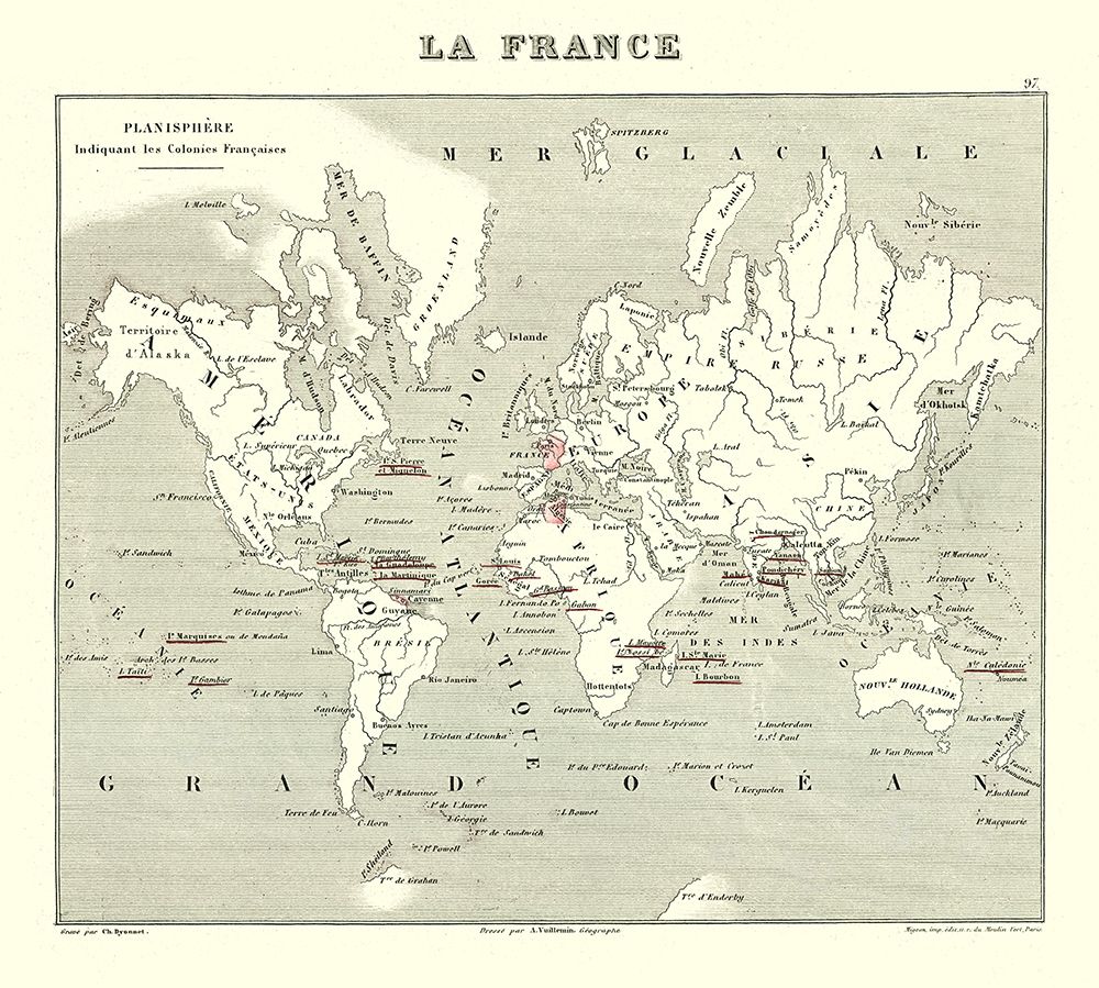French Global Colonies - Migeon 1869