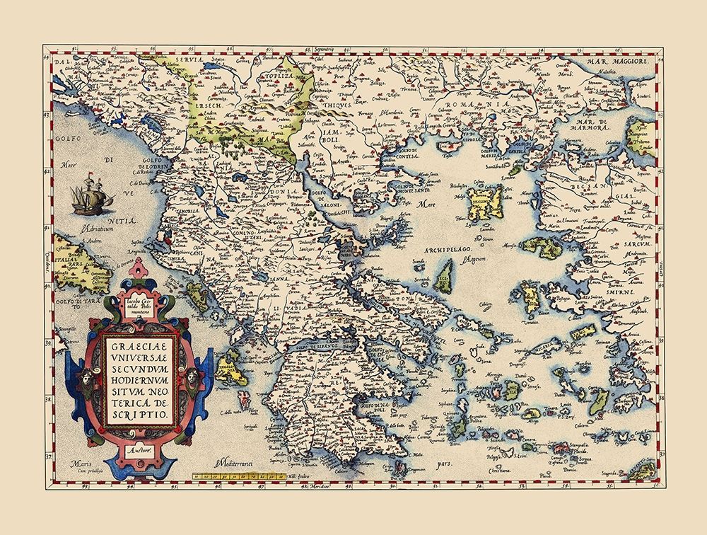Hellenic Republic Greece - Ortelius 1606