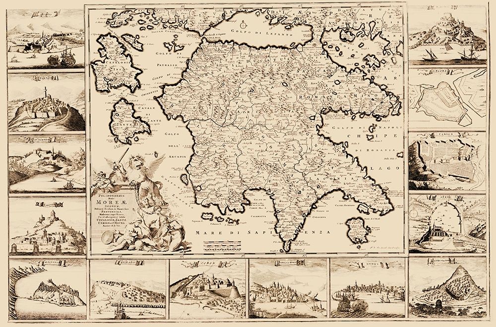 Peloponnese Region Greece - De Wit 1680