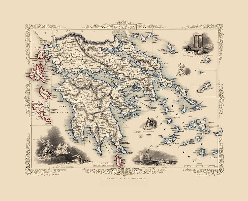 Greece - Tallis 1851