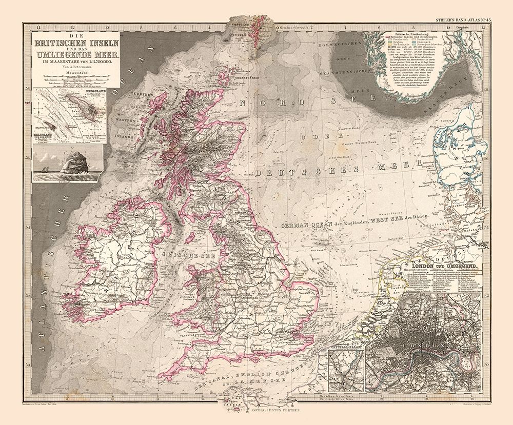 Europe British Isles - Stieler  1885