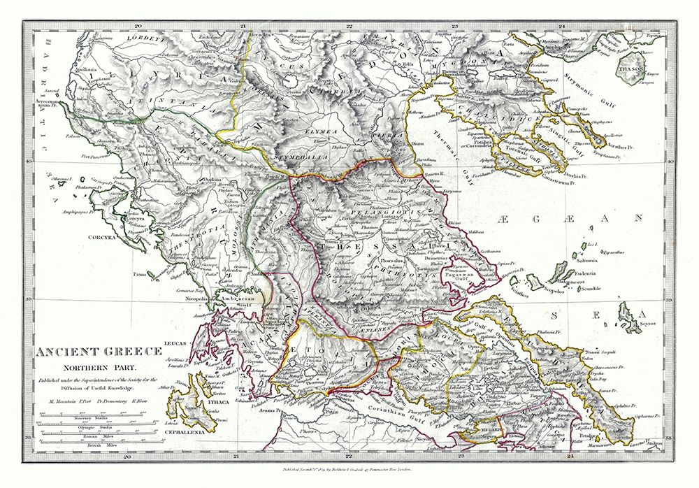 Ancient Greece Northern Part - Chapman 1829