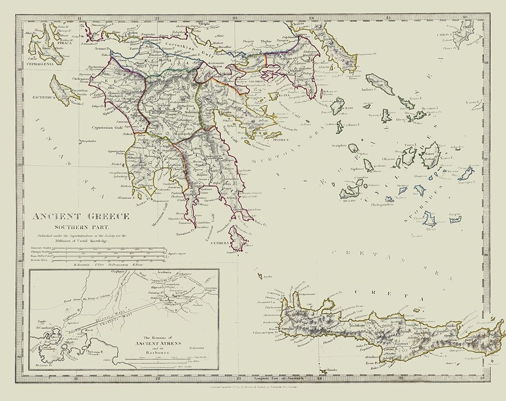 Ancient Greece Southern Part - Chapman 1829