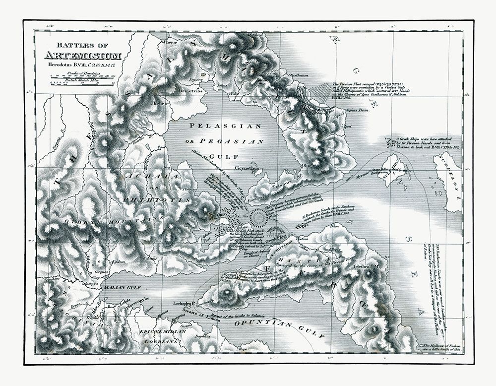 Battles of Artemisium - Greece - Oxford 1828