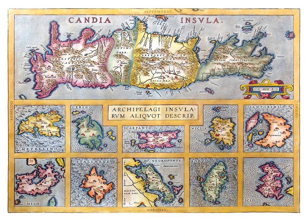 Ancient Greek Islands Greece - Ortelius 1570