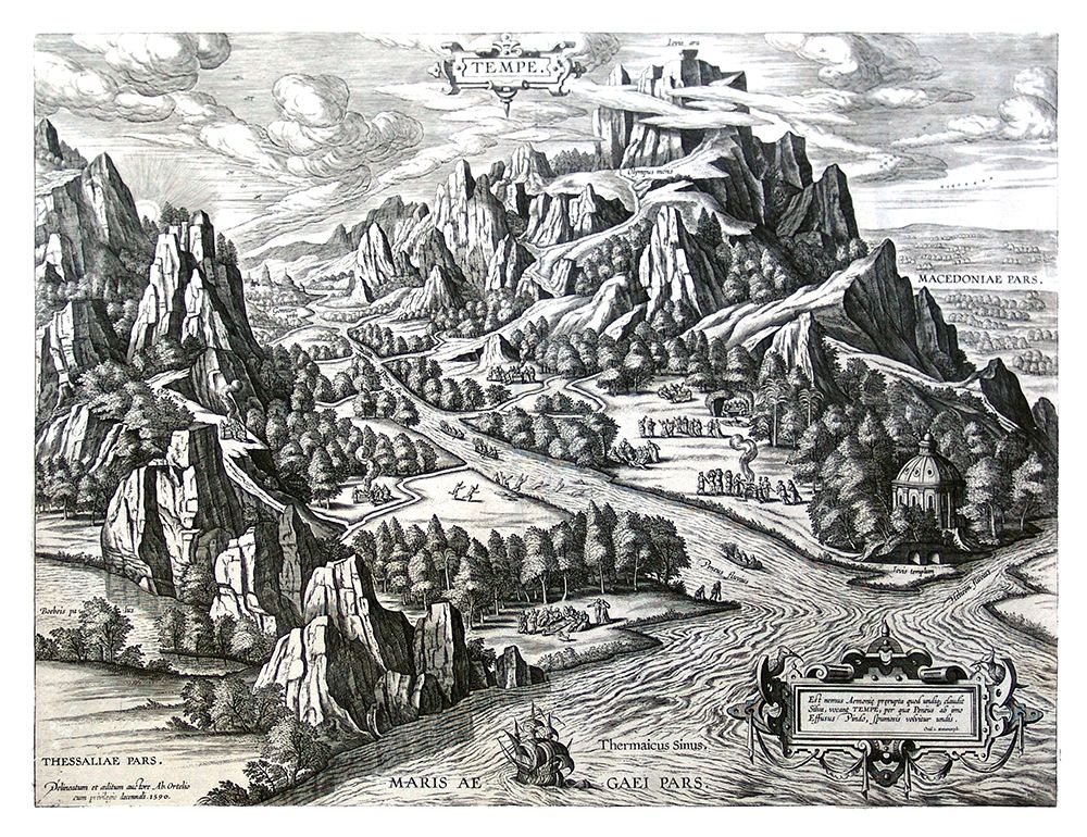 Vale of Tempe Greece - Ortelius 1570