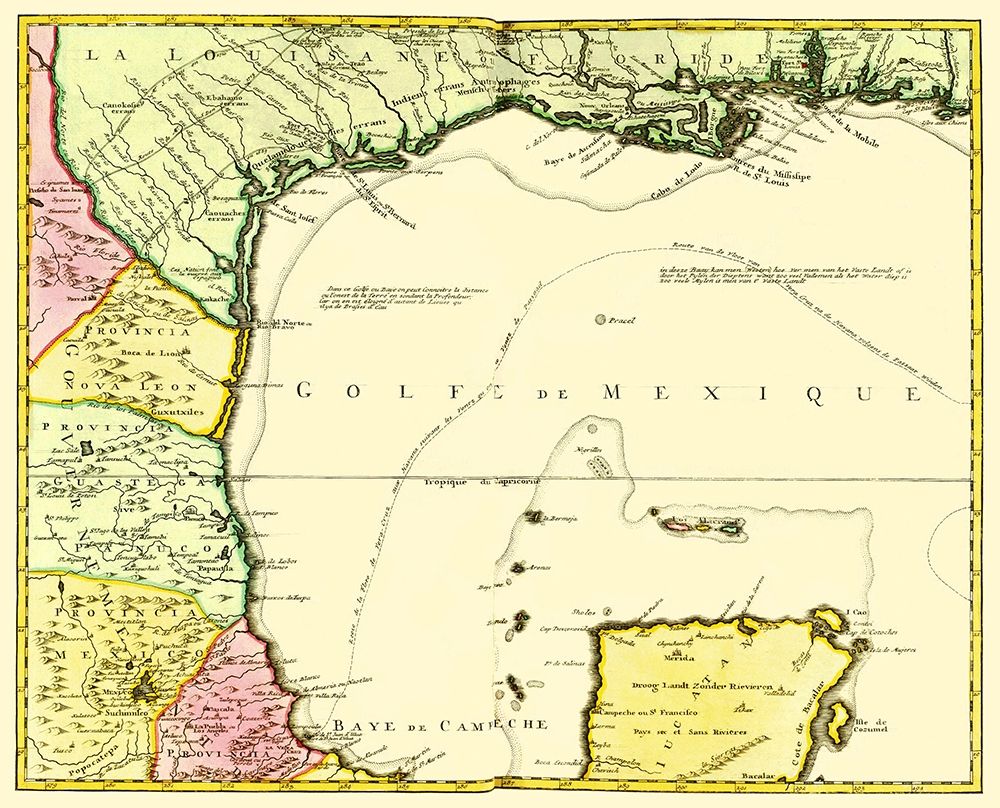 Gulf of Mexico Mexico Coast Louisiana - 1492