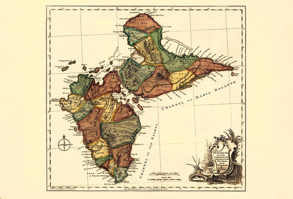 Caribbean Guadeloupe - Jefferys 1775