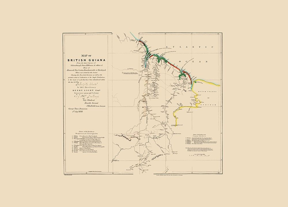 British Guiana South America - Arrowsmith 1844