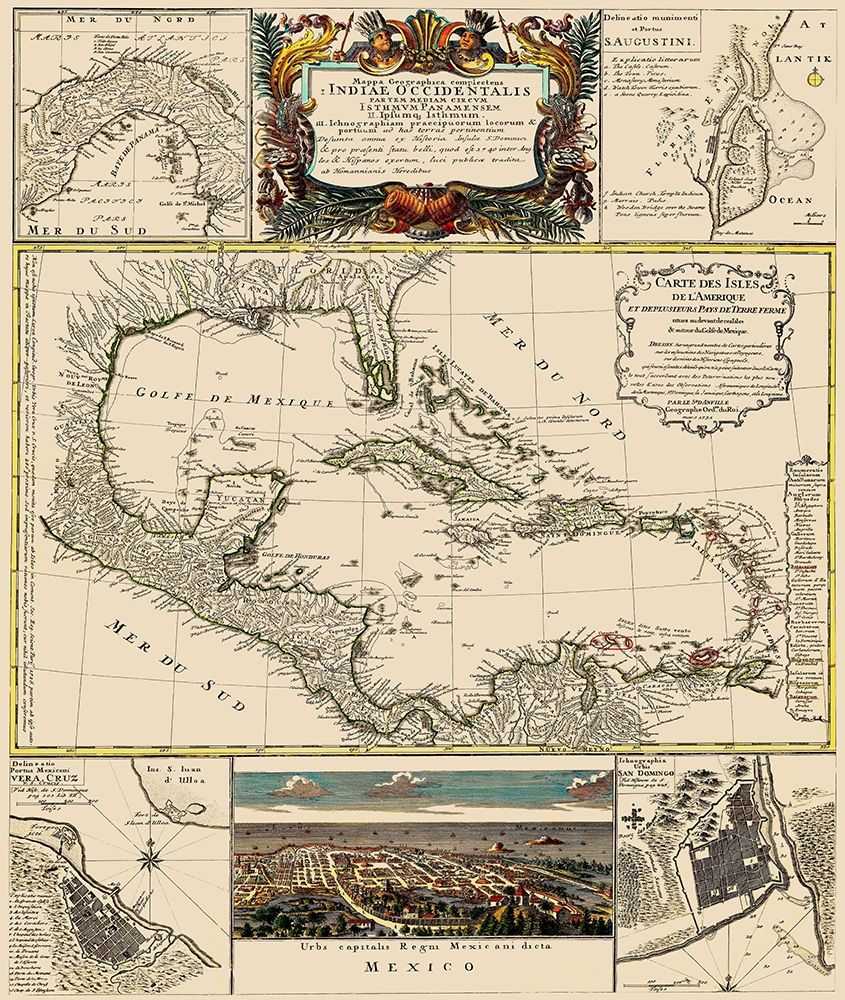 Gulf of Mexico Caribbean - Homann 1817