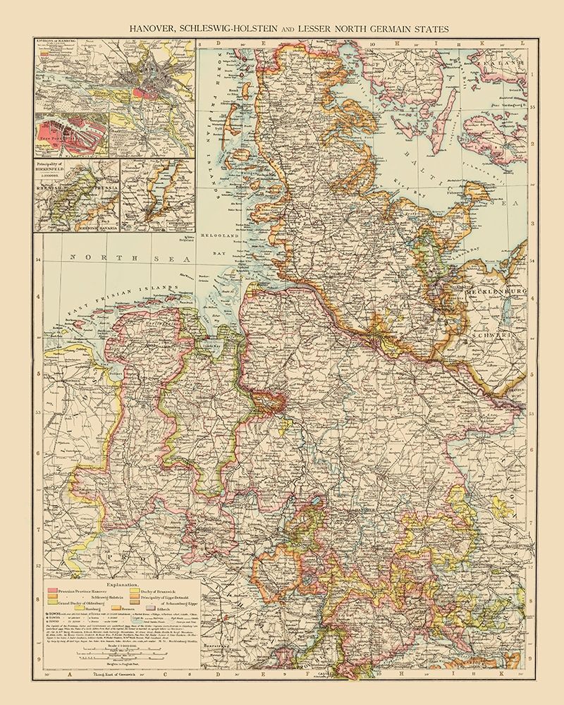 Hannover Schleswig Holstein Germany - Andree 1895