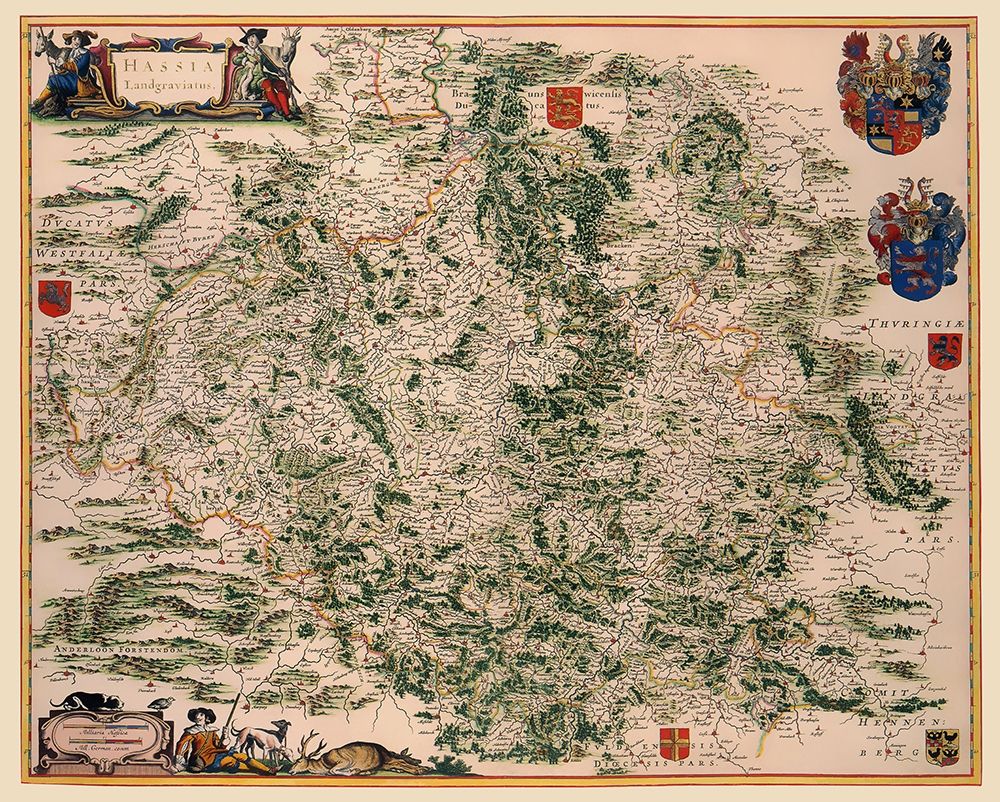 Hesse Kassel Region Germany - Blaeu 1662