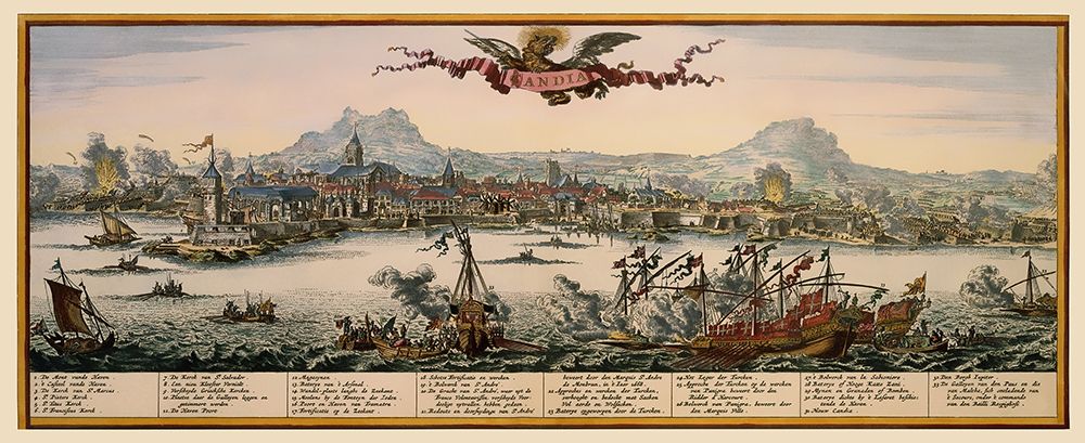 Heraklion Panoramic Greece - Visscher 1680