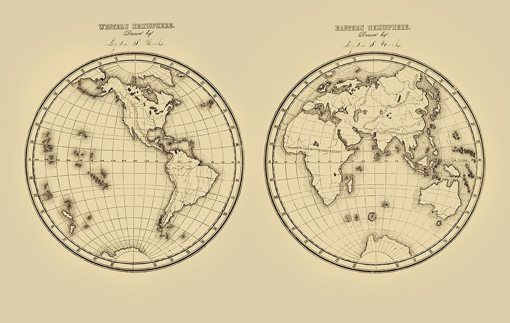 Western Hemisphere Eastern Hemisphere - Fitch 1850