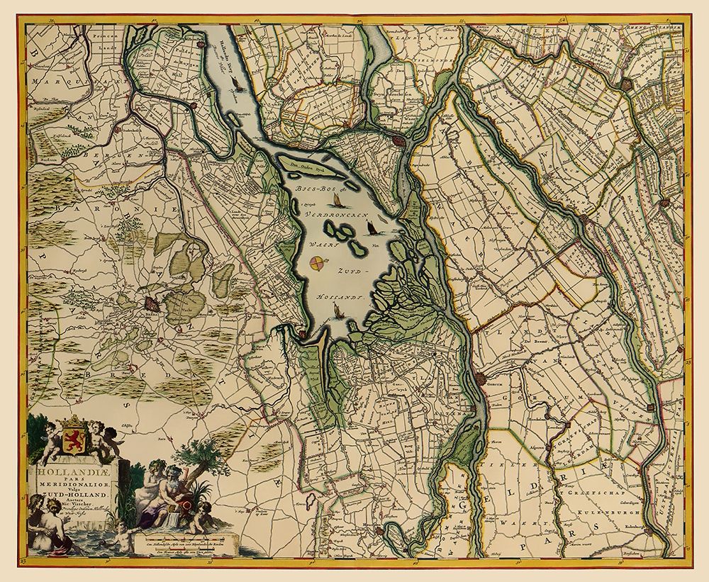 Southern Holland Netherlands - Visscher 1680