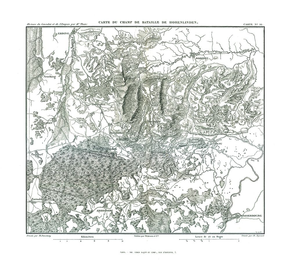 Battle of Hohenlinden, Field Plan - Thiers 1866