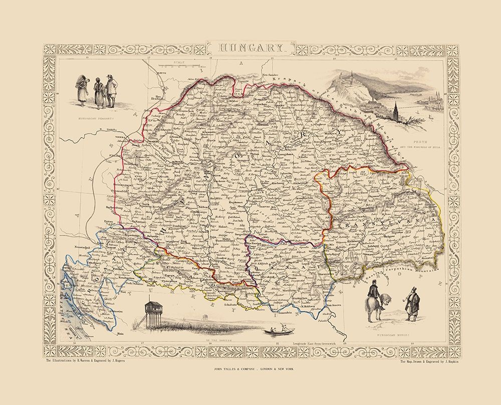 Eastern Europe Hungary - Tallis 1851