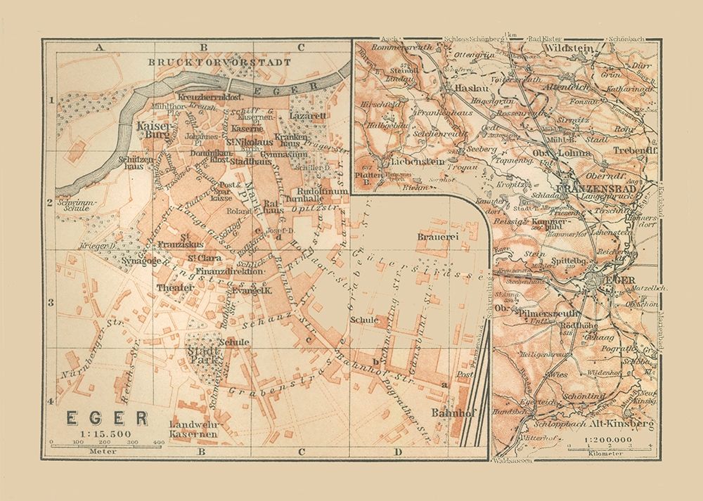 Eger Hungary Europe- Baedeker 1910