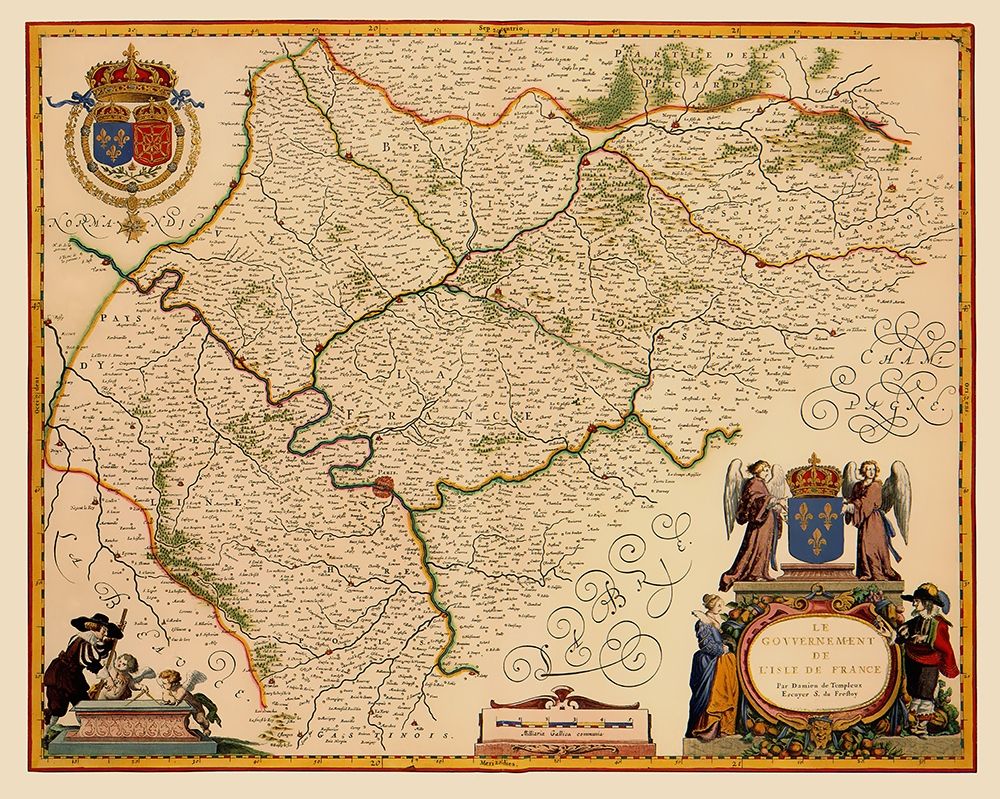 Ile de France Region France - Blaeu 1635