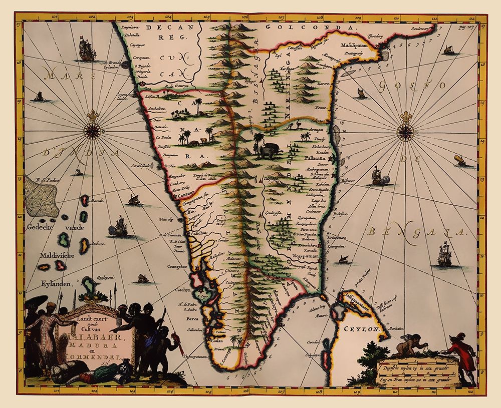 Southern India Ceylon Sri Lanka - Nieuhoff 1682