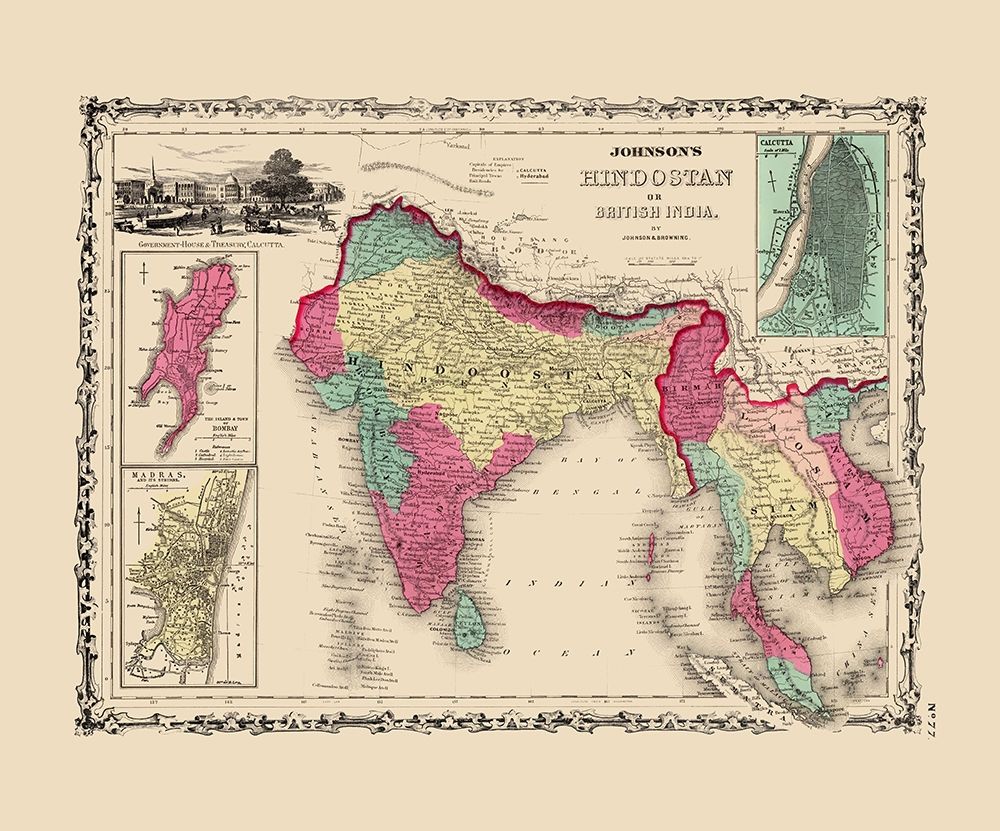 Hindostan British India - Johnson 1860