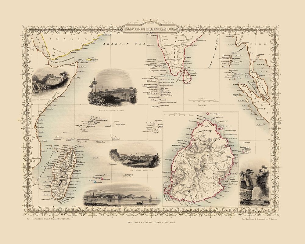 Indian Ocean Islands - Tallis 1851