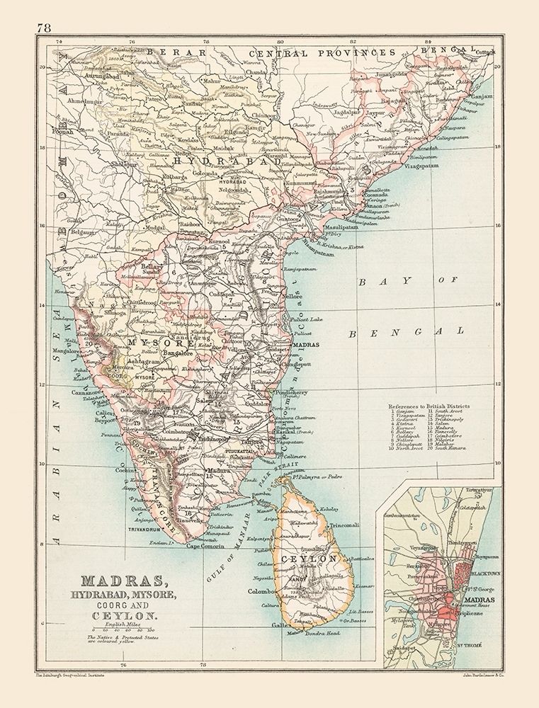 Southern India - Bartholomew 1892