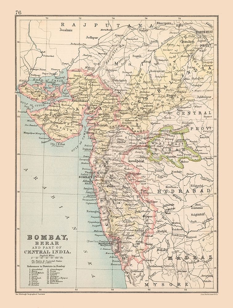 West Coast India - Bartholomew 1892