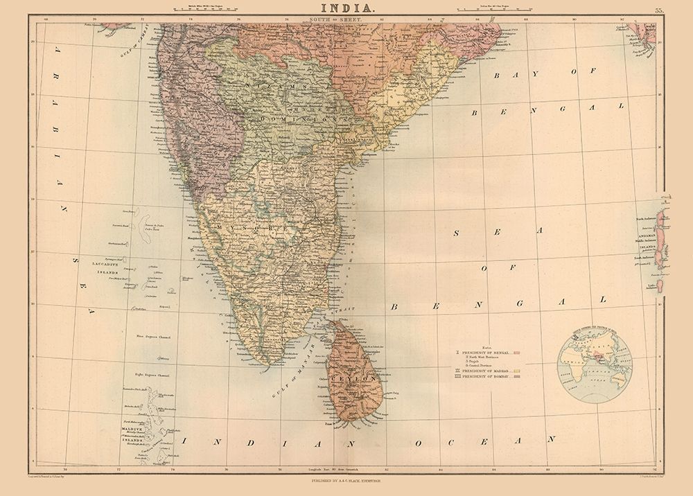 India Sri Lanka - Black 1867