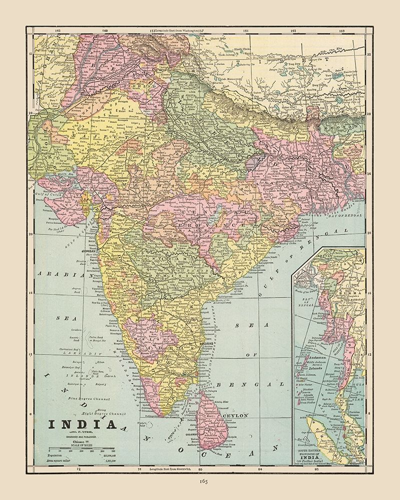 India - Cram 1892