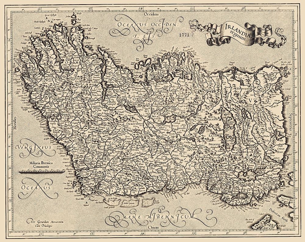 Ireland - Mercator 1595