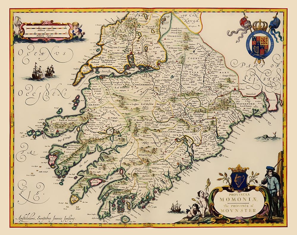 Munster Province Ireland - Jansson 1646