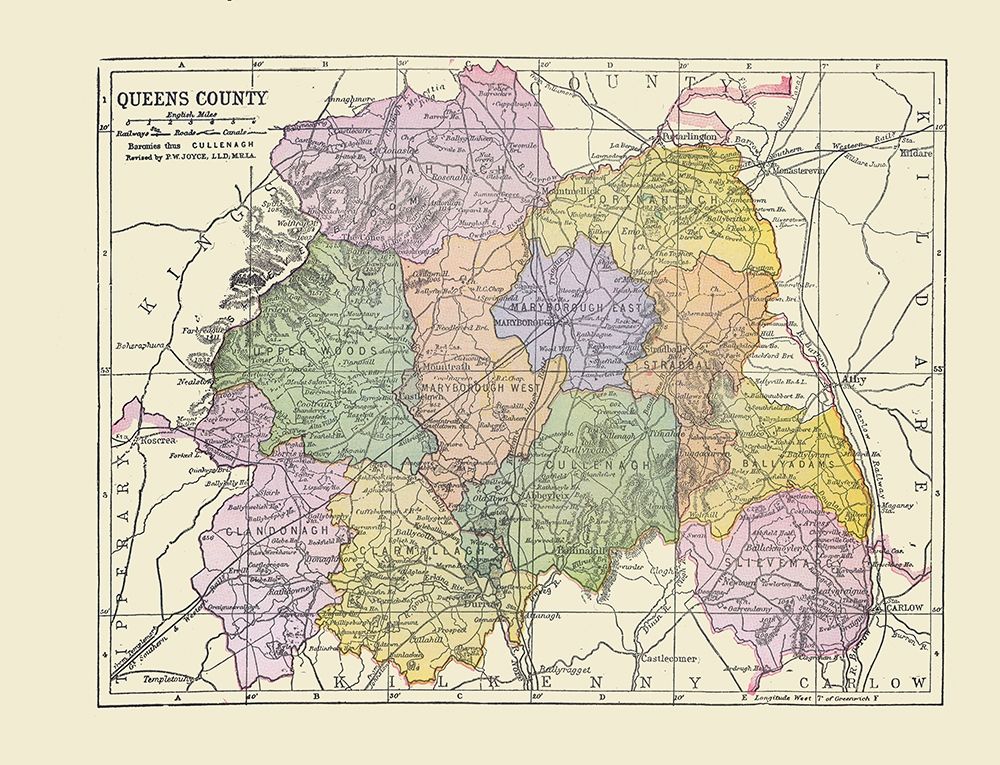 Queens County Ireland - Bartholomew 1882