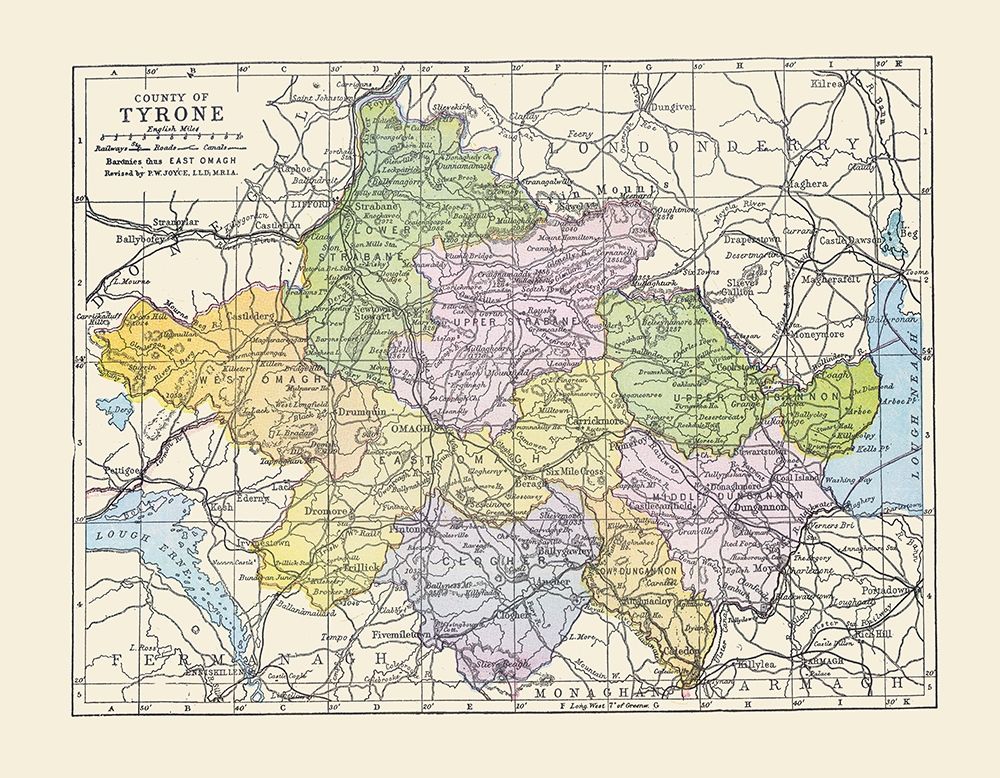 Tyrone County Ireland - Bartholomew 1882