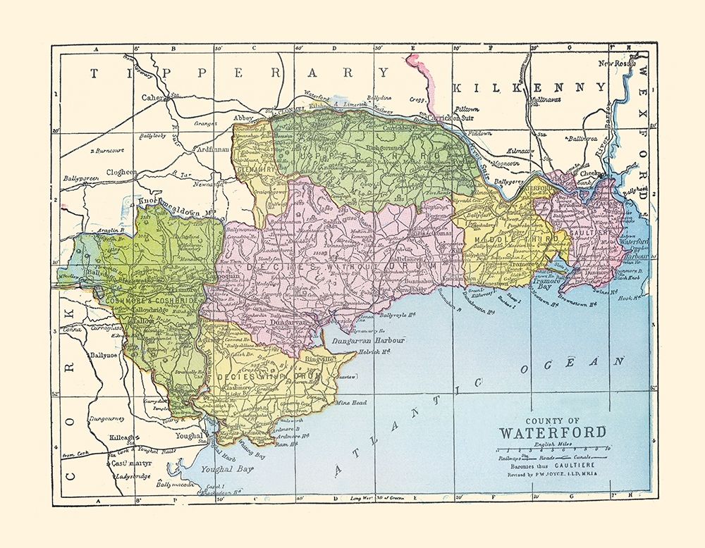 Waterford County Ireland - Bartholomew 1882