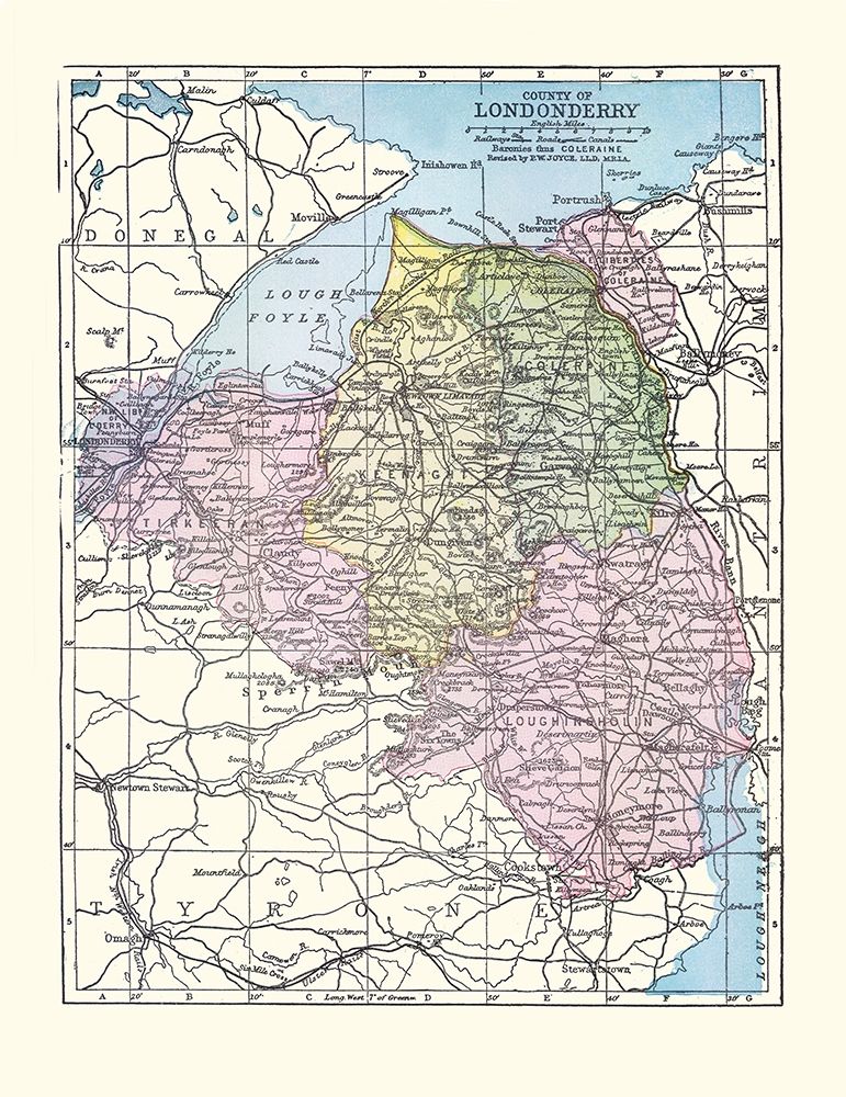 Londonderry County Ireland - Bartholomew 1882