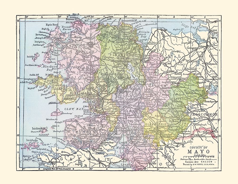Mayo County Ireland - Bartholomew 1882