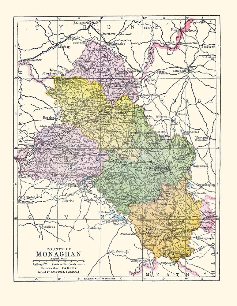 Monaghan County Ireland - Bartholomew 1882