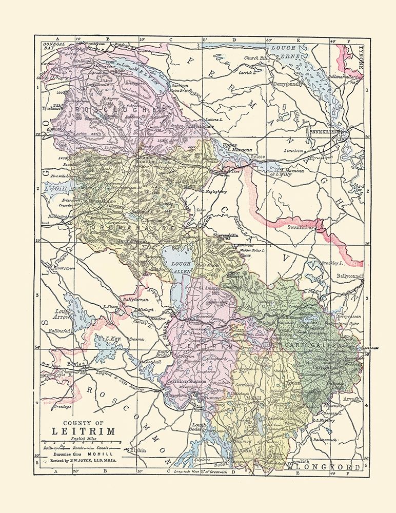 Leitrim County Ireland - Bartholomew 1882