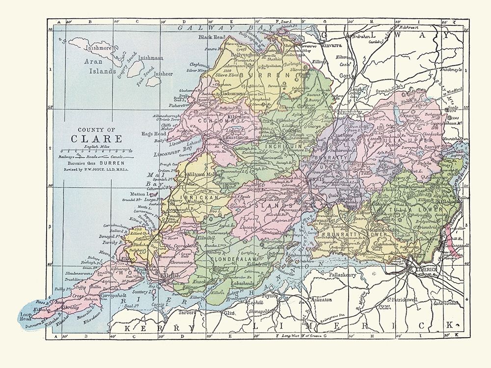 Clare County Ireland - Bartholomew 1882