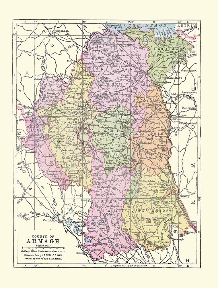 Armagh County Ireland - Bartholomew 1882